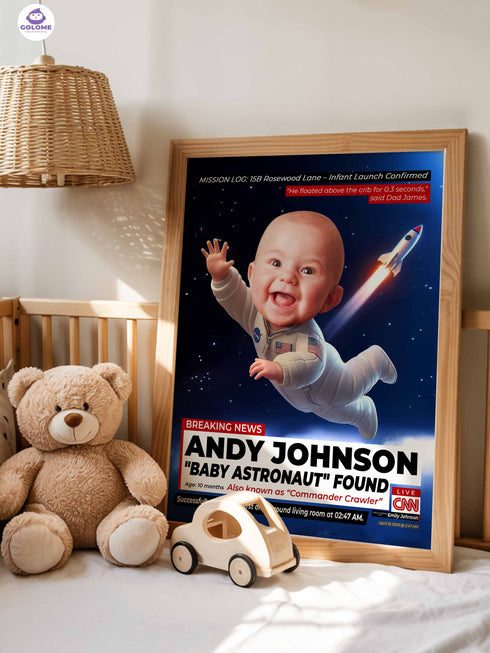Custom Baby Astronaut Poster – Personalized Space Explorer Wall Art